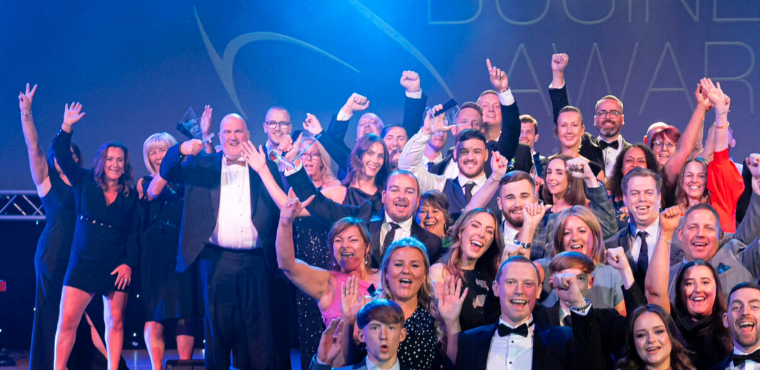 Celebration at a business awards event.