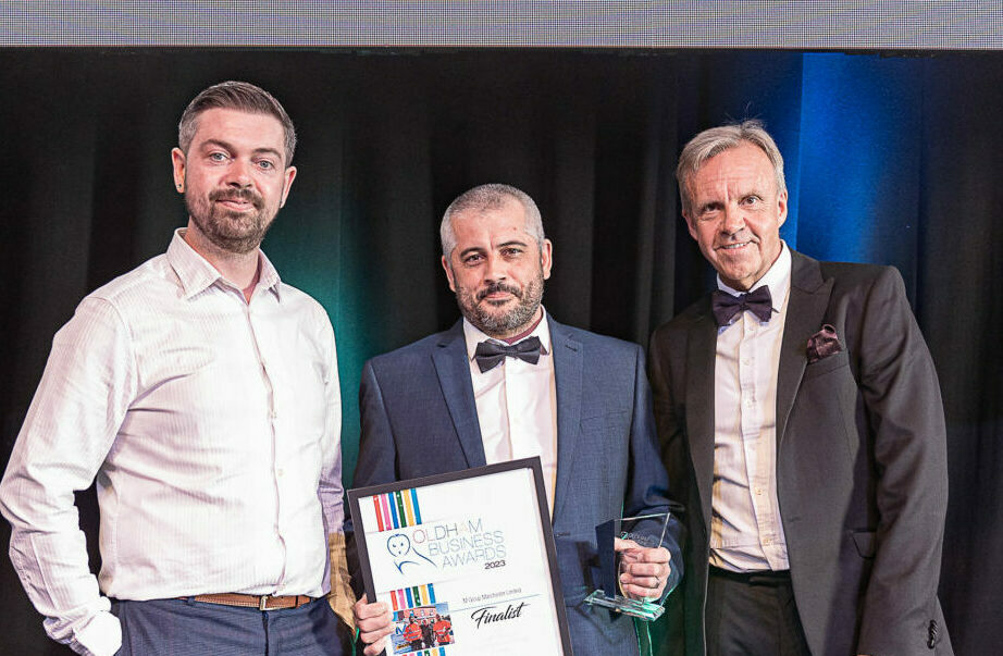 m group manchester claiming their award for micro business of the year